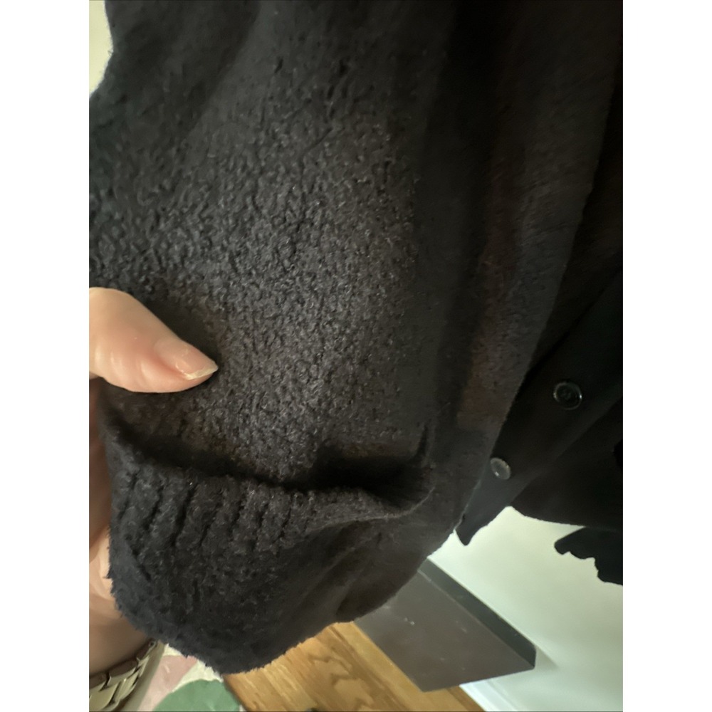 COZY Joie Black Chunky Cardigan Sweater Womens Size XL Black Nordic Normcore - Picture 4 of 10